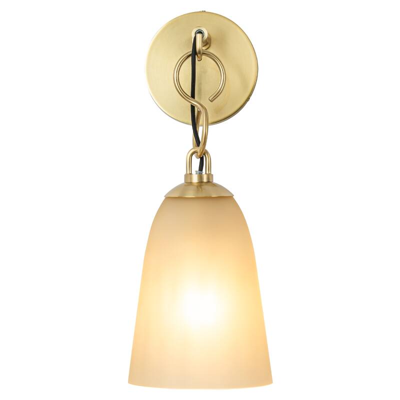 Modern 1-Light Wall Sconce with Long Bell Glass Shade Lighting