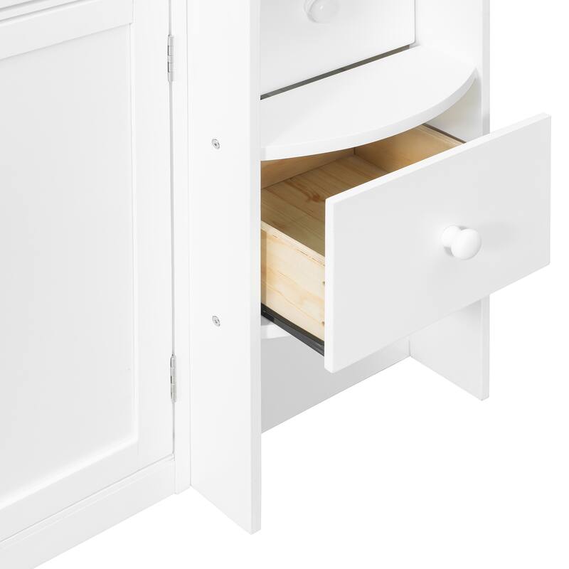 House-Style Kids Loft Bed Frame with Cabinets, Desk, Twin Size Wooden Loft Bed with Safety Guardrail & Storage Ladder