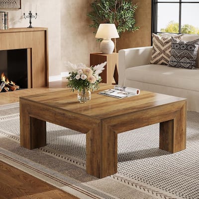 Farmhouse Entryway Table, Wooden Rectangular Behind The Couch for Entrance, Hallway, Living Room, Rustic Brown