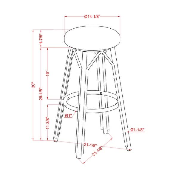 dimension image slide 0 of 2, Elena Bohemian Round Wicker Patio Stools (Set of 2) by Furniture of America