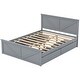 preview thumbnail 5 of 6, Queen Platform Bed Wooden Bedframe with 4 Drawers, Gray