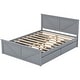 preview thumbnail 13 of 12, Queen Size Durable Pine Wooden Platform Bed Frame with 4-Storage Drawers, Support Legs and Headboard, Easy to Assemble, White