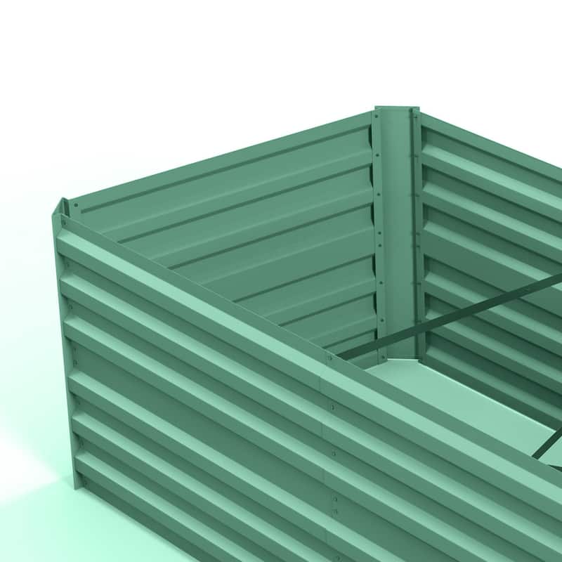 Outsunny Raised Garden Bed, 71" x 36" x 23" Galvanized Steel Planters for Outdoor Plants with Reinforced Rods