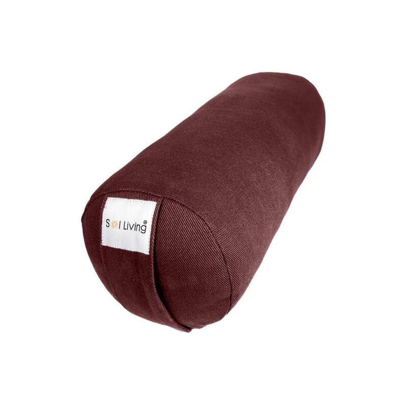 Sol Living Cylindrical Yoga Bolster Mini Meditation Cushion - Cotton - 14" x 6" x 6" - Brown