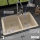 preview thumbnail 41 of 48, Top Mount 33-inch Large/Small Bowl Quartz Kitchen Sink - 33" x 22" x 9"