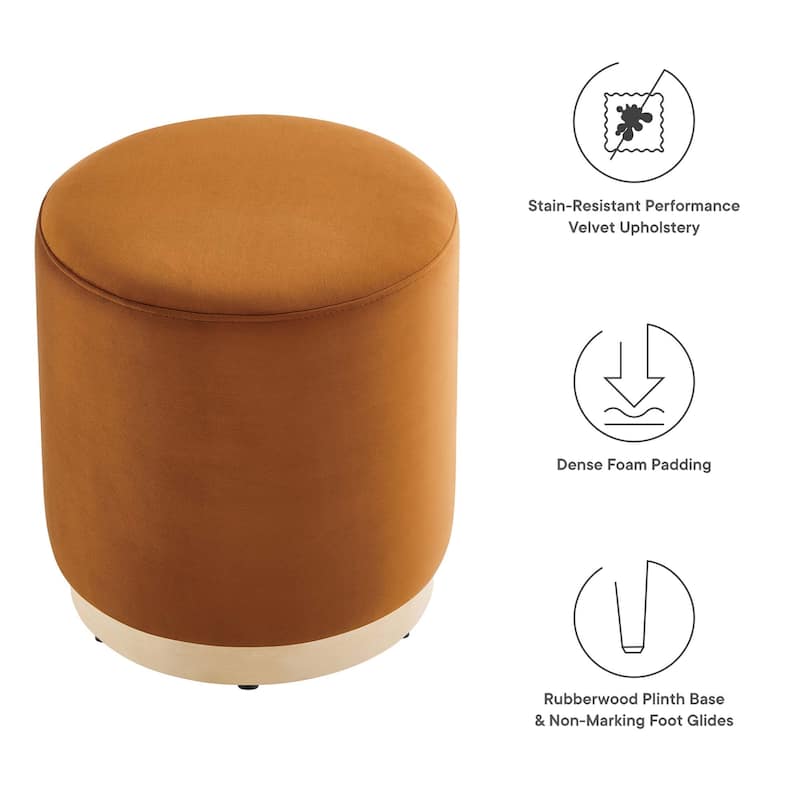 Tilden 16"/23"/29"/38" Performance Velvet Upholstered Ottoman
