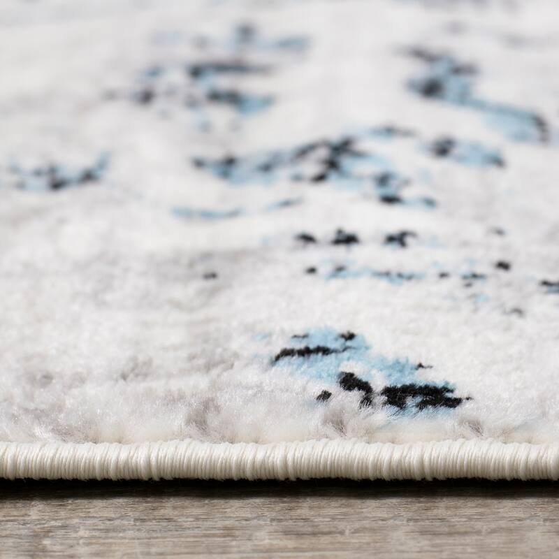 Madrid Collection - Distressed Flower Medallion Rug
