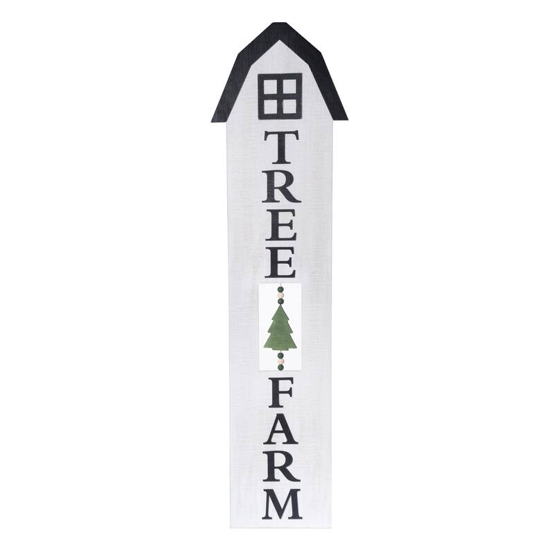 Transpac Wood 47.24 in. Off-White Christmas Layered Porch Plaque