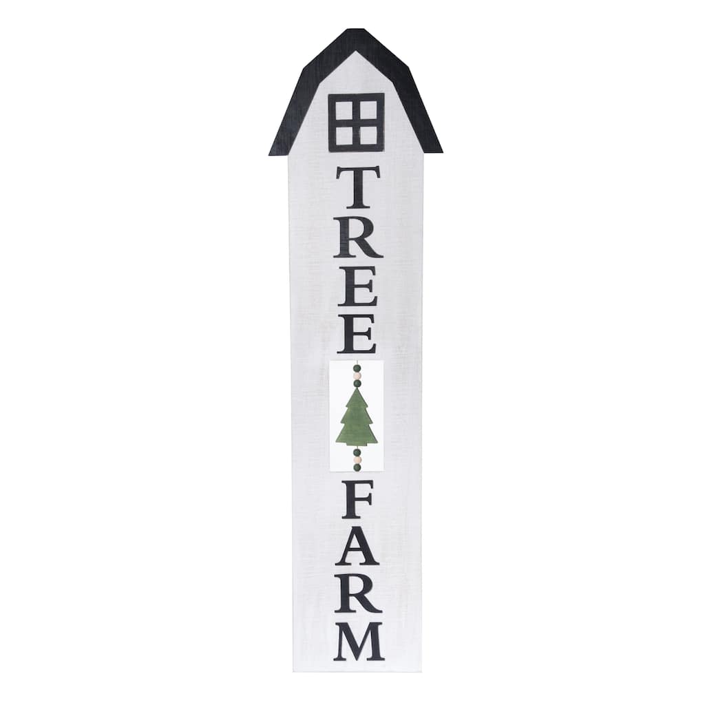 Transpac Wood 47.24 in. Off-White Christmas Layered Porch Plaque