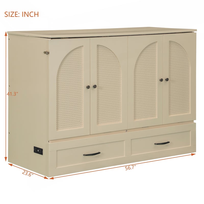 Space-Saving Murphy Bed with Large Drawers and Stylish Design for All Ages