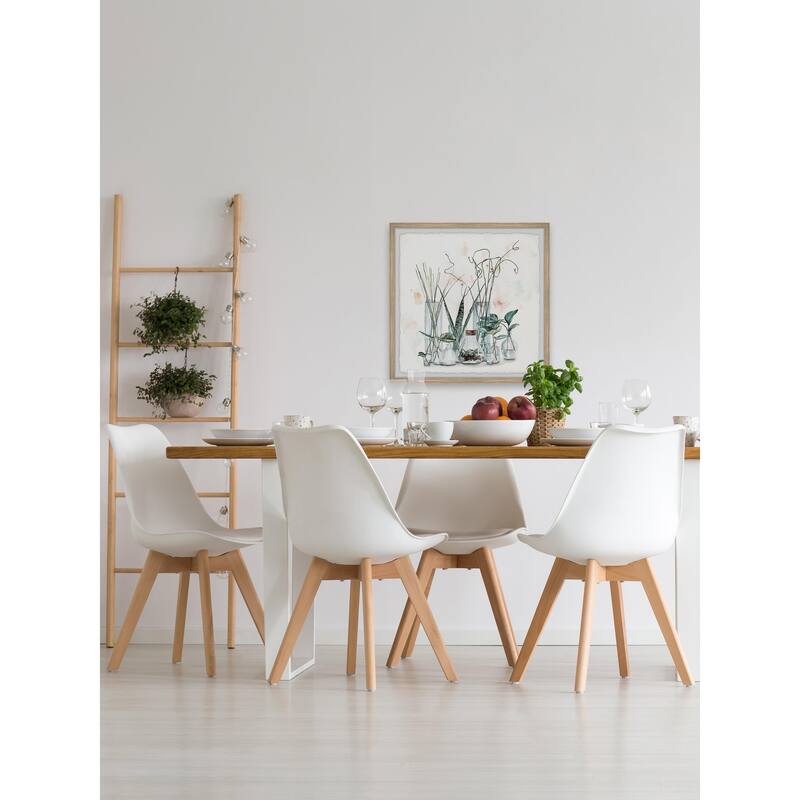 Clear Glass Plants II Framed Wall Art, Nature-Inspired Accent - Refreshing Botanical Touch for Your Walls