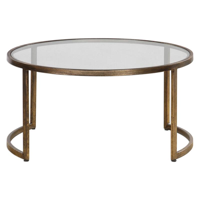 Uttermost Rhea Two Piece Metal Frame Nesting Coffee Table Set with
