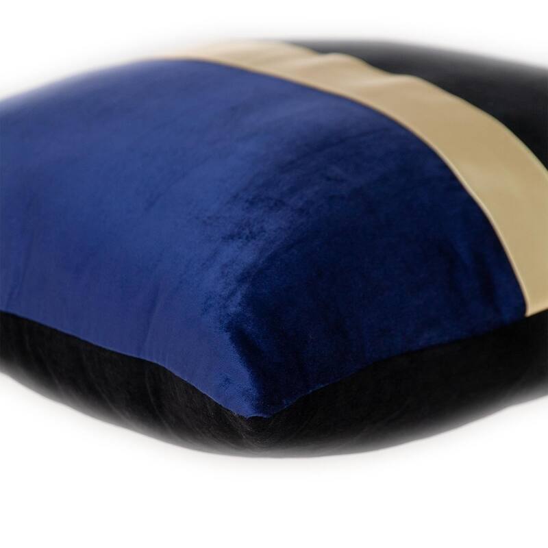 Dark Grey Gold and Purple Tufted Velvet Square Pillow