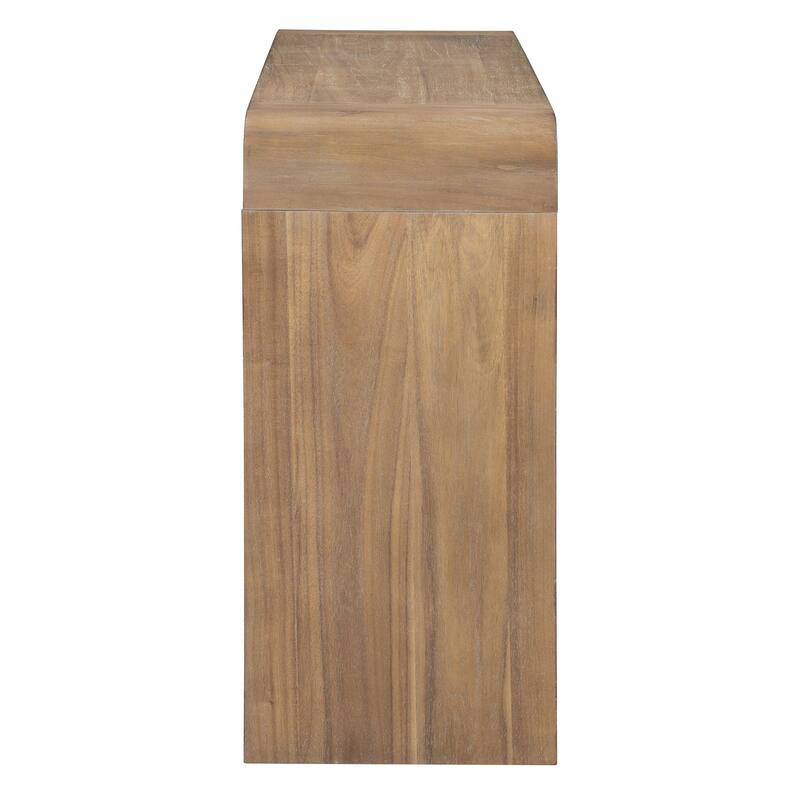 Console Table with Fluted Drawer Front, Entryway Table with Curved Corners , Sturdy Sofa Table for Hallway & Living Room