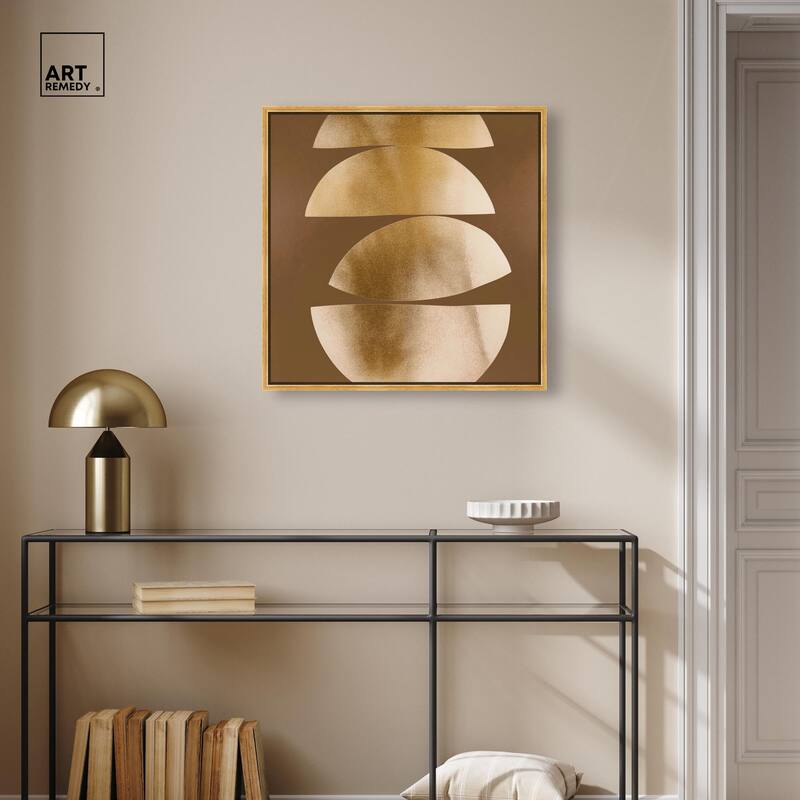 Golden Crescents II Canvas by Art Remedy