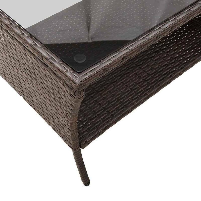 vidaXL 6 Piece Patio Sofa Set with Cushions Black/Brown/Gray Poly Rattan
