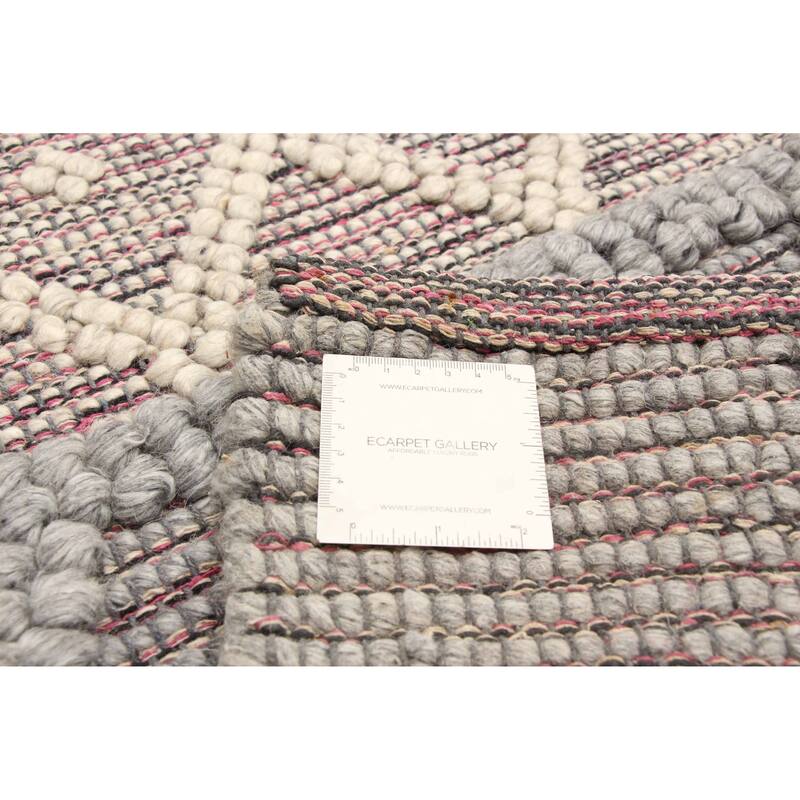 ECARPETGALLERY Braid weave Sienna Grey Wool Rug - 5'0 x 8'0
