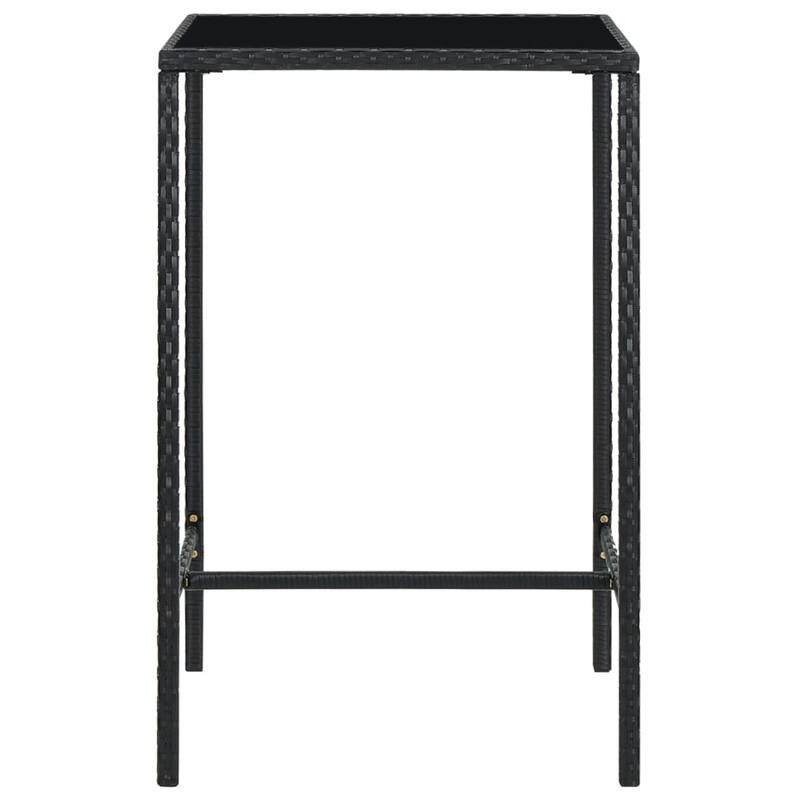 vidaXL Patio Bar Set Outdoor Bistro Set Bar Stool Bistro Table Poly Rattan
