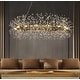 preview thumbnail 8 of 27, Modern Firework Crystal Chandelier for Dining Room and Living Room W 47.2" - Antique Bronze