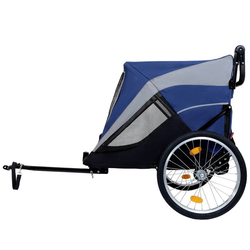 2-In-1 Bike Trailer & Push Cart For Pets-Quick Release Wheel,Pockets And Storage Bag,Holds Pets Up To 88 Lbs