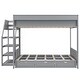 preview thumbnail 24 of 27, Full Size Futon Bunk Beds w/Staircase Bedside Table Can be Swapped Left Right, Lower Beds Convertible Daybed, Drawers Underneath
