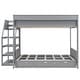 preview thumbnail 10 of 13, Gray Full Futon Bunk Beds with Staircase and Bedside Table Can be Swapped Left Right, Lower Bed Convertible Daybed with Drawers