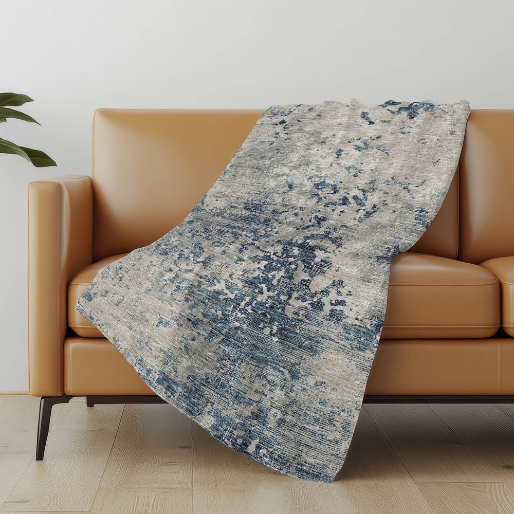 Premium Machine Washable ASB70 Abstract Modern Sherpa Throw Blanket