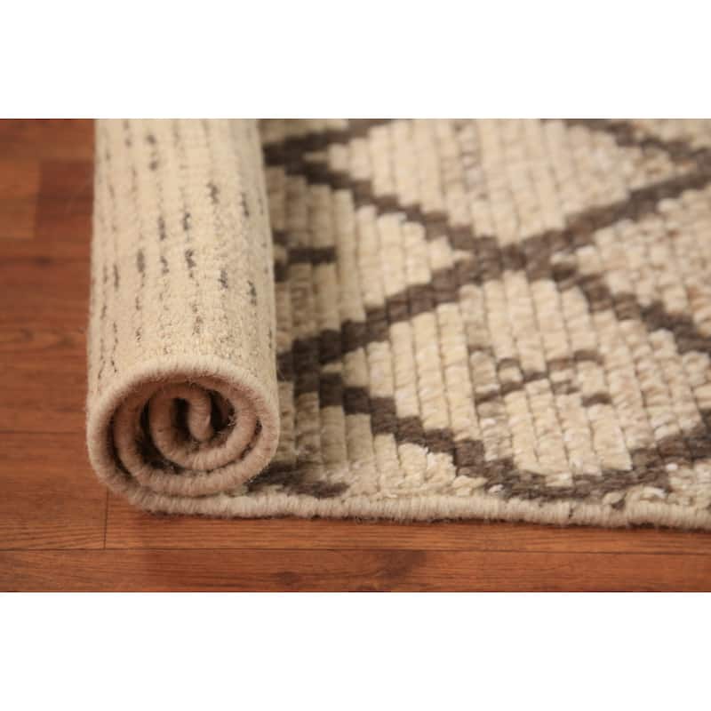 Trellis Moroccan Indian Rug Hand-Knotted Wool Carpet - 2'0"x 3'0"
