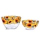 preview thumbnail 1 of 2, STP Goods Sunflowers Glass Salad Bowl Set of 2