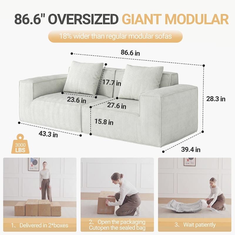Chenille Convertible Sectional Sofa