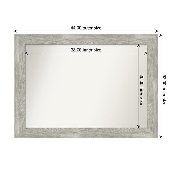 dimension image slide 76 of 113, Dove Greywash Framed Non-Beveled Custom Wall Mirror, Bathroom Vanity Mirror