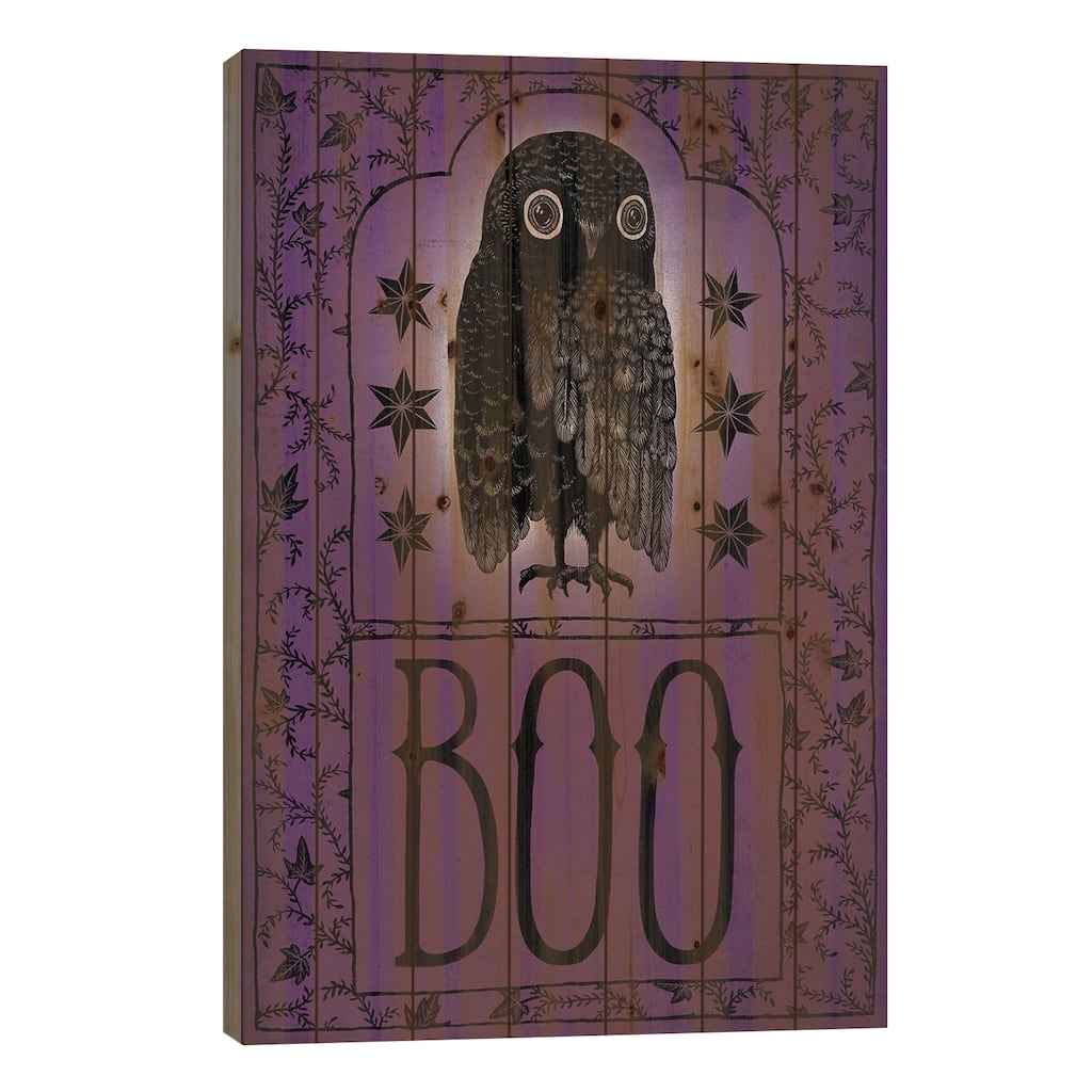 Boo Print On Wood by Sara Zieve Miller - Multi-Color