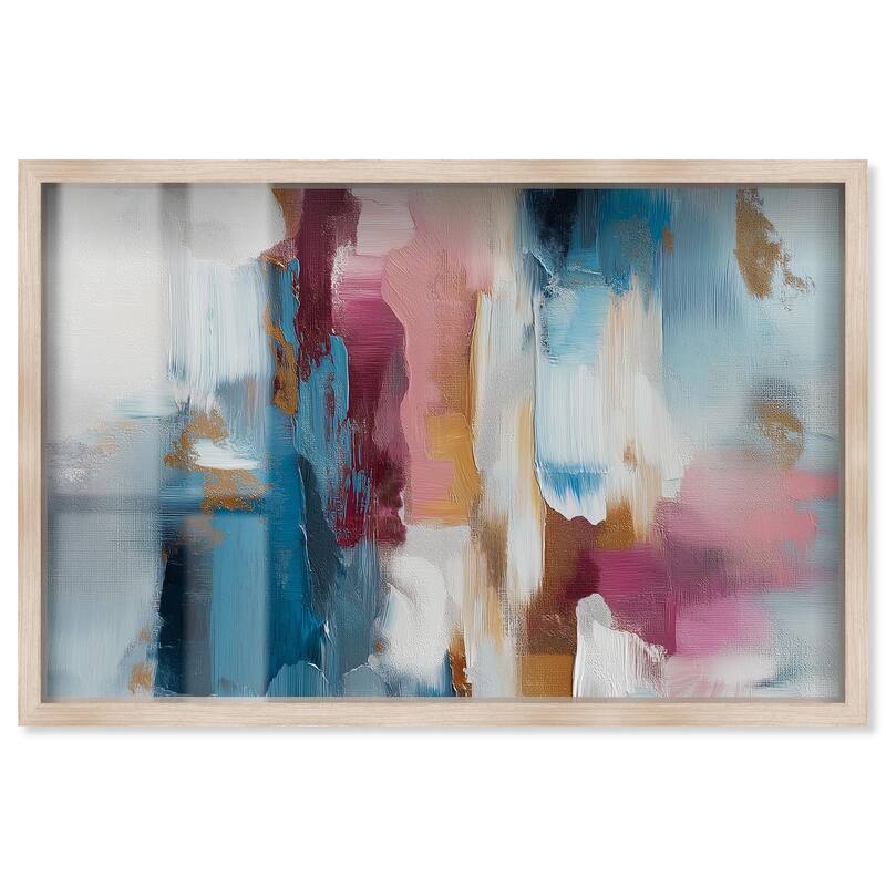 Rosy and Ocean Hues II Shadowbox by Art Remedy - Natural - 36" x 24"