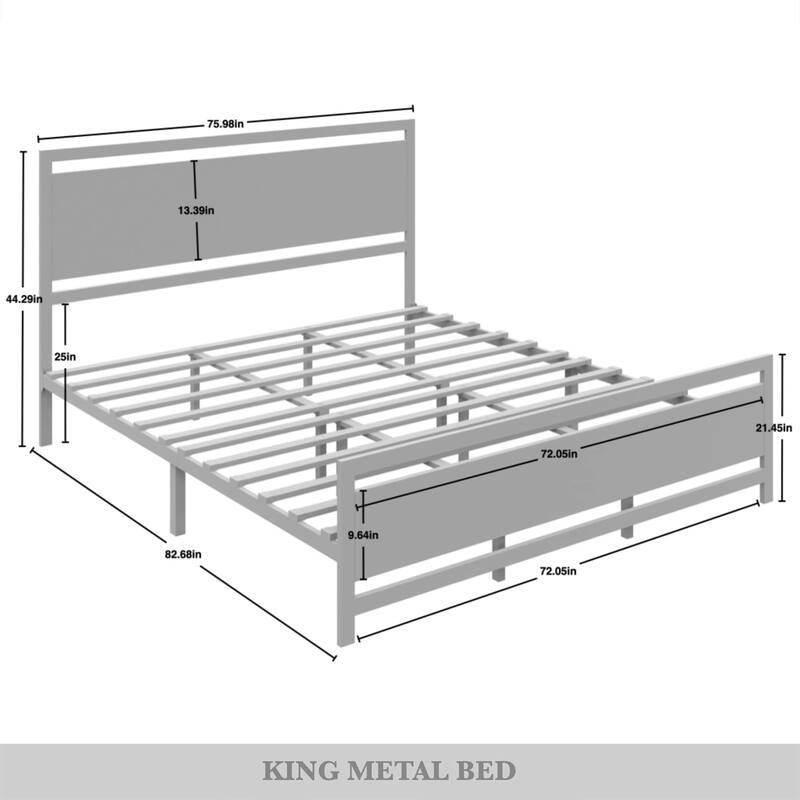 CraftPorch Transitional Metal Platform Bed