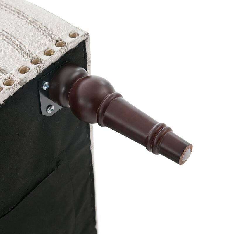 Linen Upholstered Armchair Nailhead Trim Accent Chair