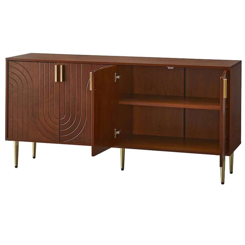 Lifestorey Tabaria Mid-Century Four Door Sideboard/Buffet