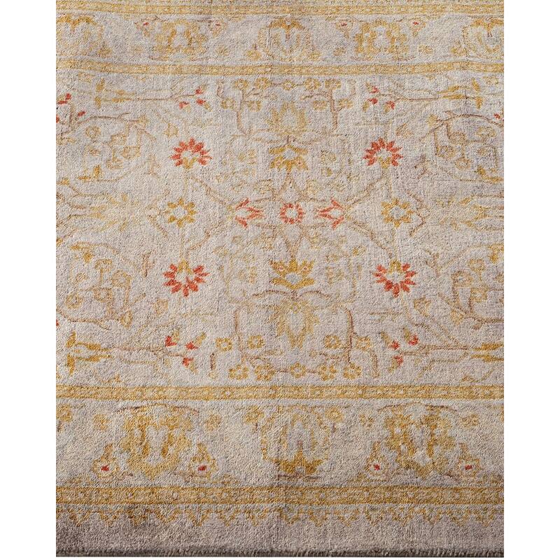 Overton Hand Knotted Wool Vintage Inspired Modern Contemporary Overdyed Gray Runner Rug - 2' 8" x 12' 0"