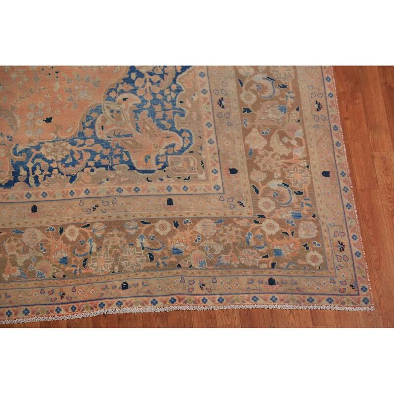 Orange Mashad Persian Area Rug Hand-Knotted Wool Carpet - 9'5"x 12'5"