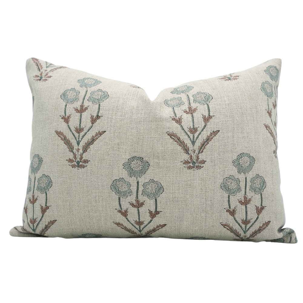 Fabdivine Thick Linen Block Print Pillow Cover Farmhouse Sofa, Amitabh