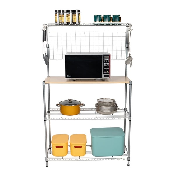 4 Tier Steel Bakers Rack with Kitchen Storage Bed Bath Beyond