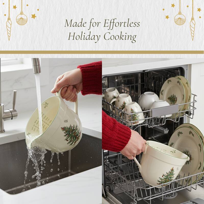 Spode Christmas Tree Batter Jug - 8.25" D x 6" H