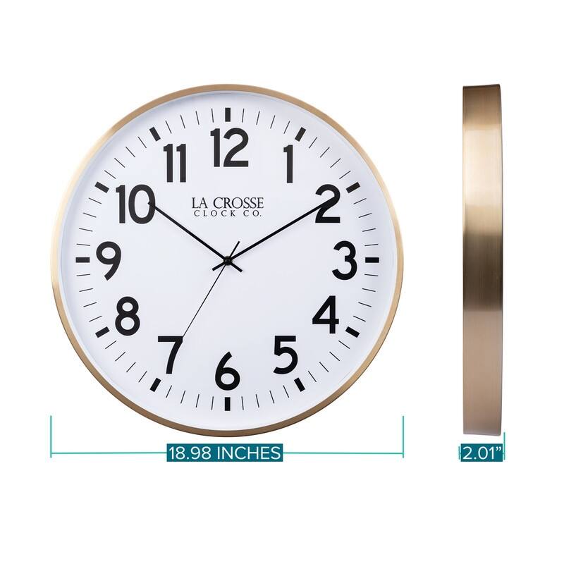 La Crosse Clock 404-3048B 19-inch Callahan Metal Silent Quartz Clock