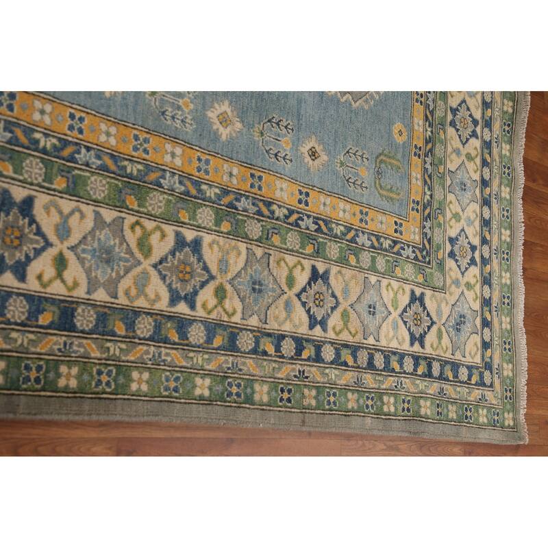 Traditional / Geometric Kazak Area Rug Handmade Wool Carpet - 10'0"x 13'2"