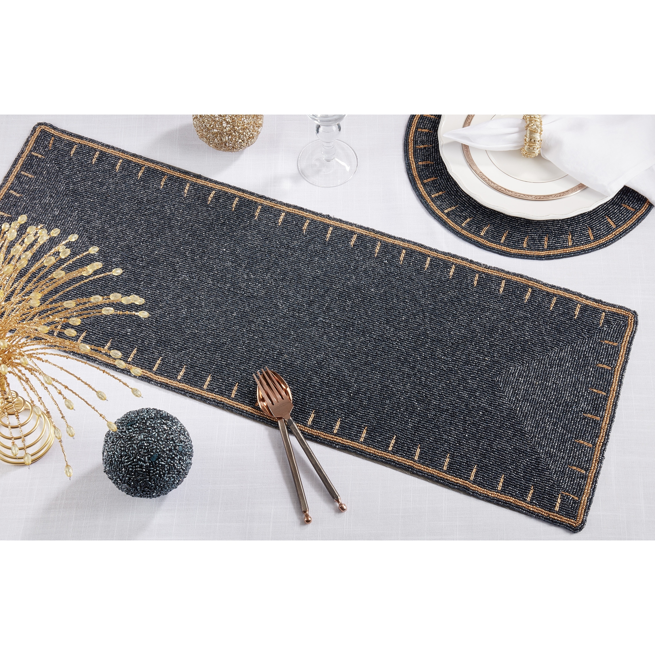 Beaded Brilliance Table Runner - 13"x35