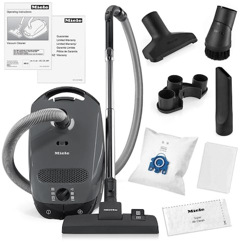 Miele Classic C1 Pure Suction Canister Vacuum Cleaner + SBD285-3 Rug & Floor Tool + Crevice Tool + Upholestry Tool + Dust Brush