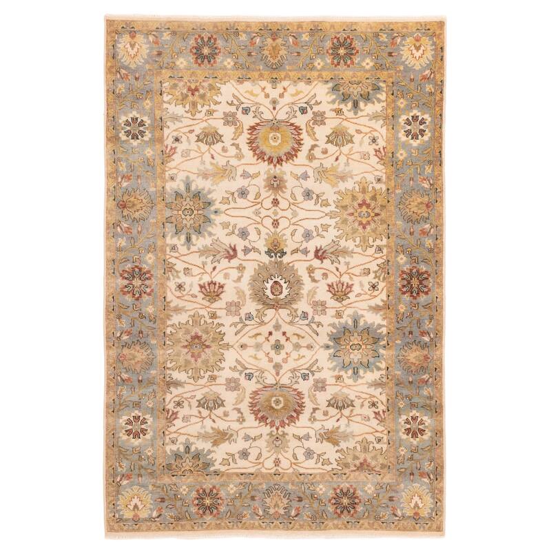 ECARPETGALLERY Hand-knotted Jules Serapi Ivory Wool Rug - 5'10 x 8'11