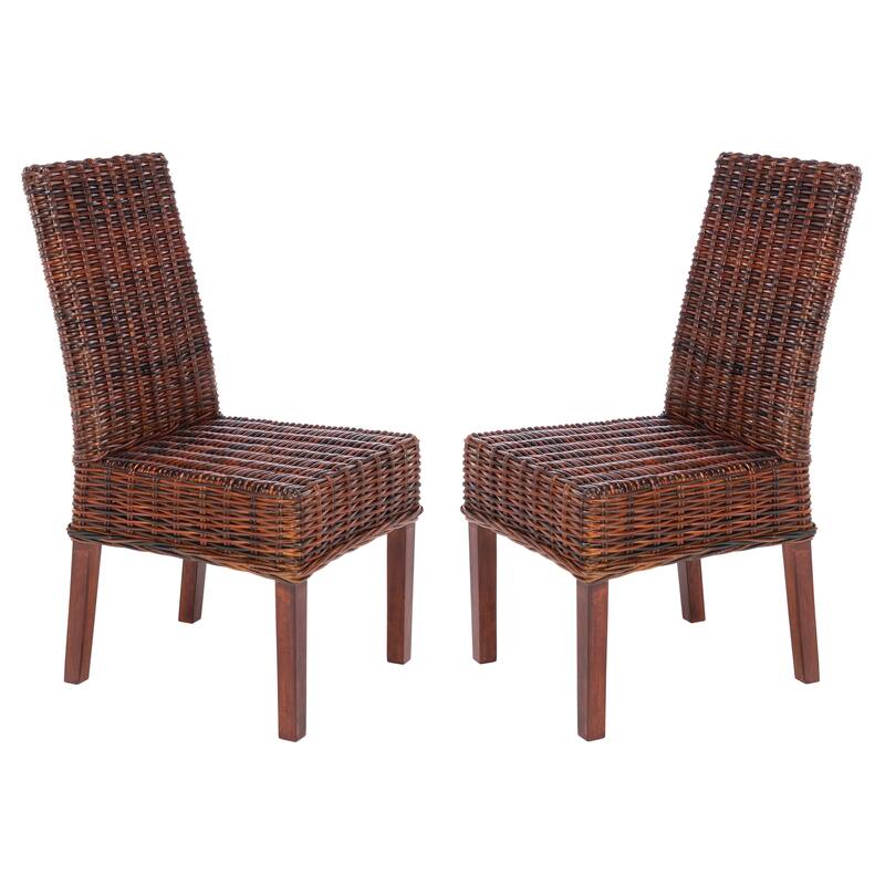 SAFAVIEH Marcy Brown Side Chair (Set of 2) - 18.1" W x 19.7" L x 39" H - 19"W x 22"D x 39"H