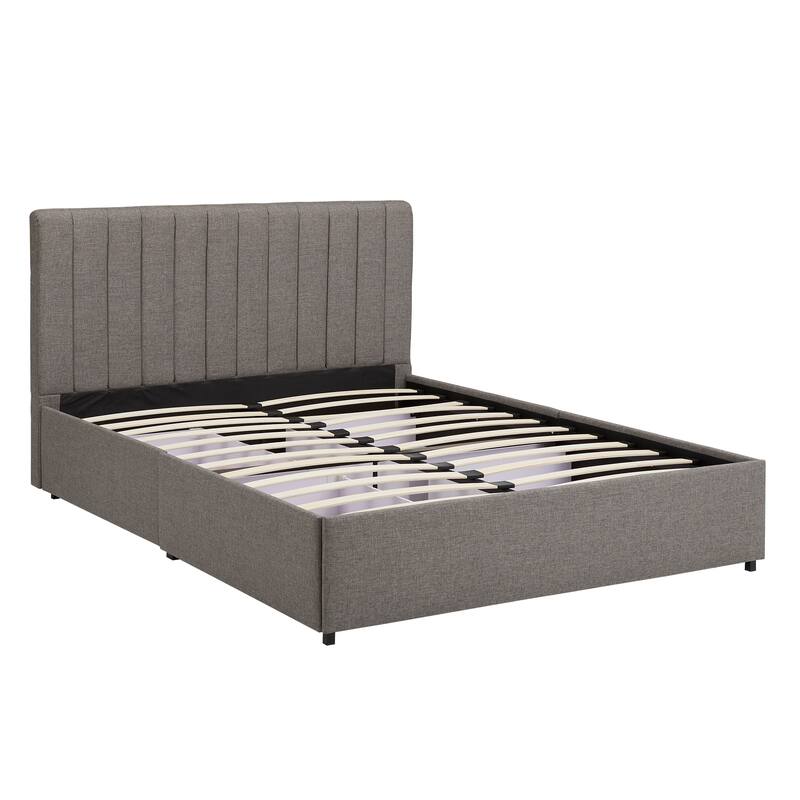 Arlert Grey Linen 4-drawer Storage Platform Bed by iNSPIRE Q Modern