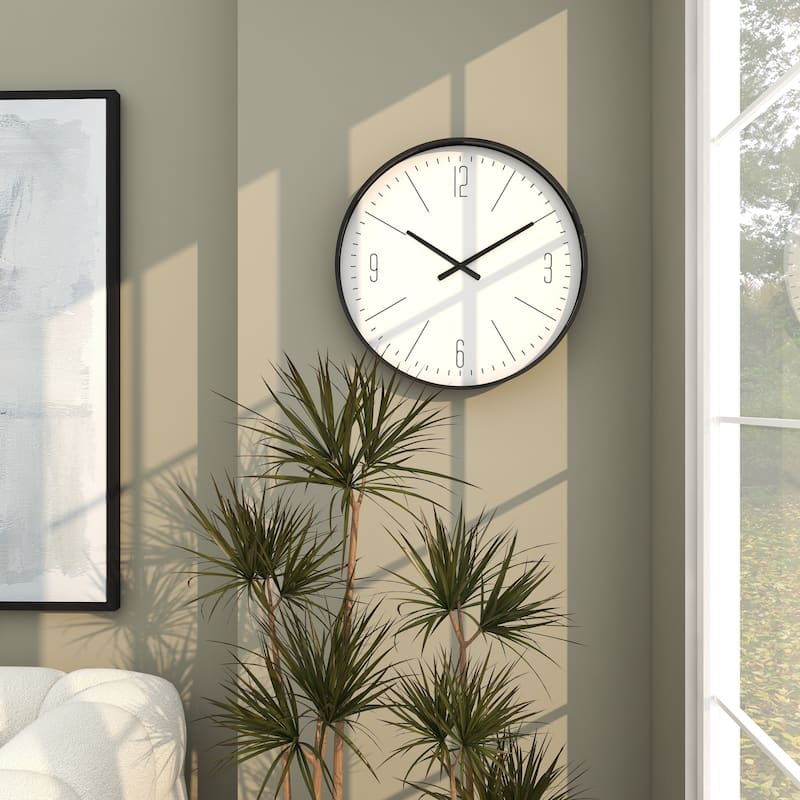 Glass Contemporary Wall Clock 20 x 20 x 2 - 20 x 2 x 20