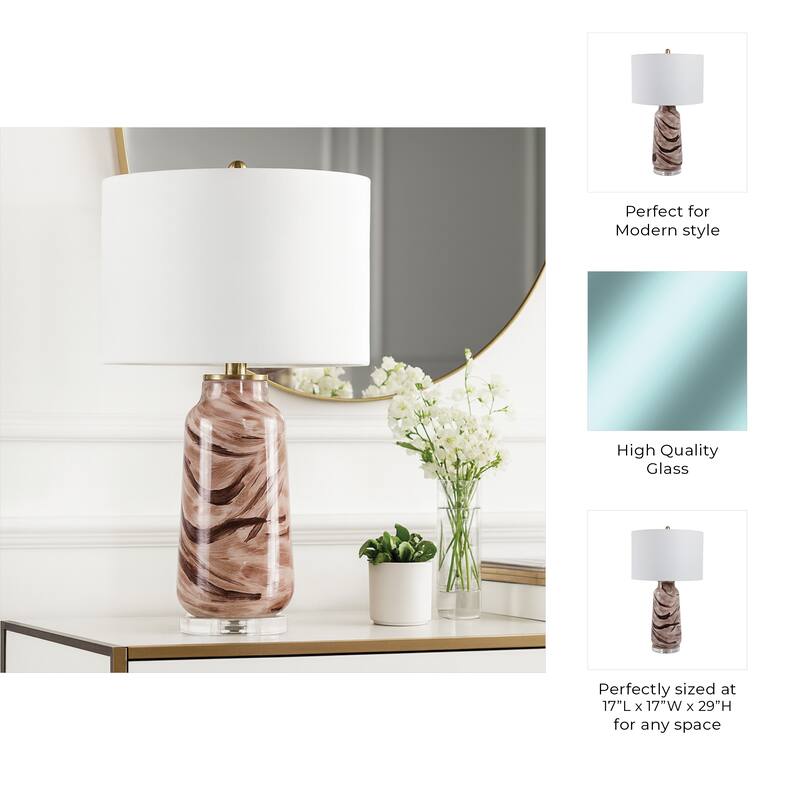 Decorative Pattern Glass Table Lamp - Desk Lighting for Small Areas - 29.0"